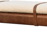 Bouclé Buffalo Hide Leather Bench