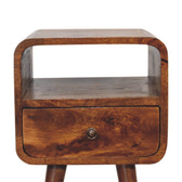 Mini Chestnut Curve Open Bedside Table