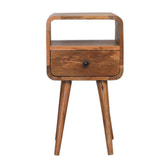 Mini Oakish Curve Open Bedside Table