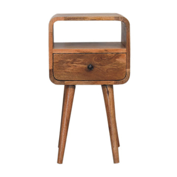 Mini Oakish Curve Open Bedside Table