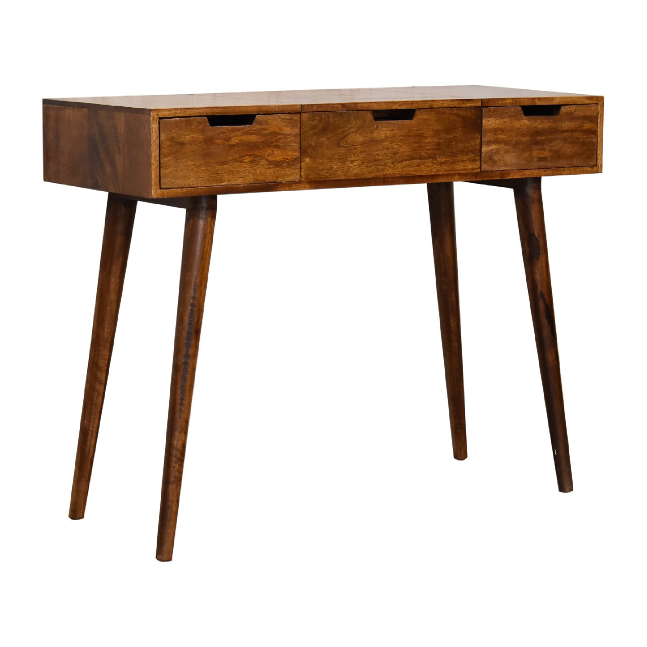 Chestnut Foldable Mirror Table | Hand-Painted Mango Wood