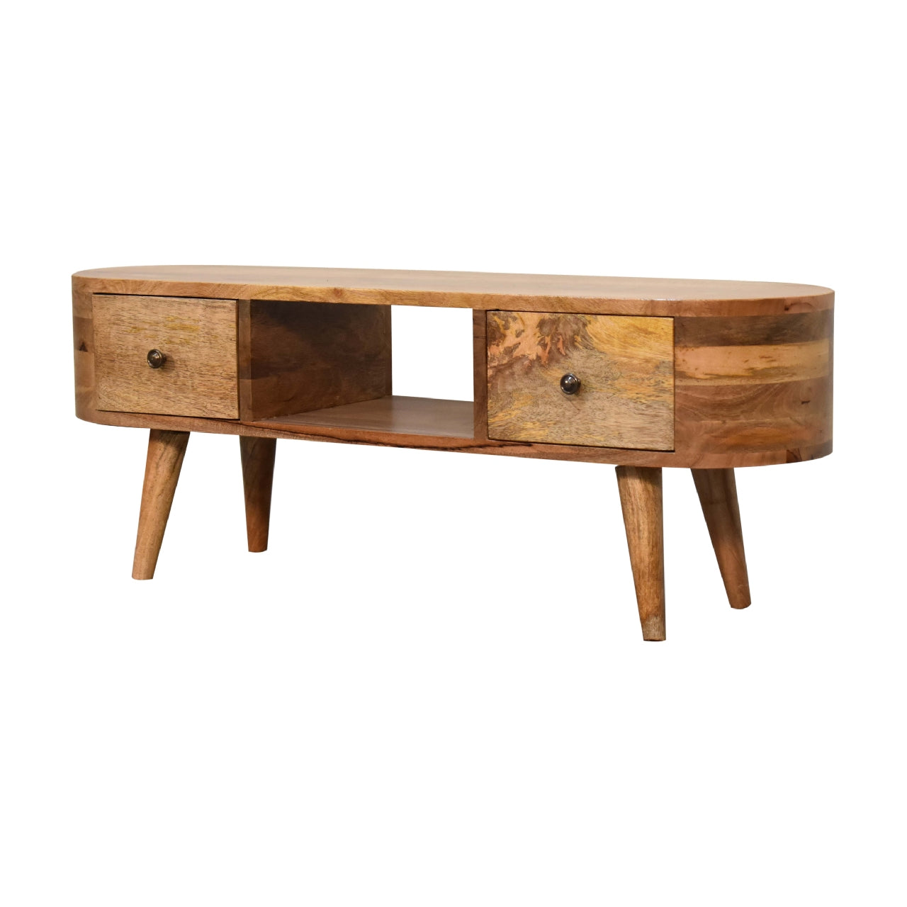 Mini Rounded Dual Drawer Entertainment Unit