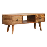 Mini Rounded Dual Drawer Entertainment Unit