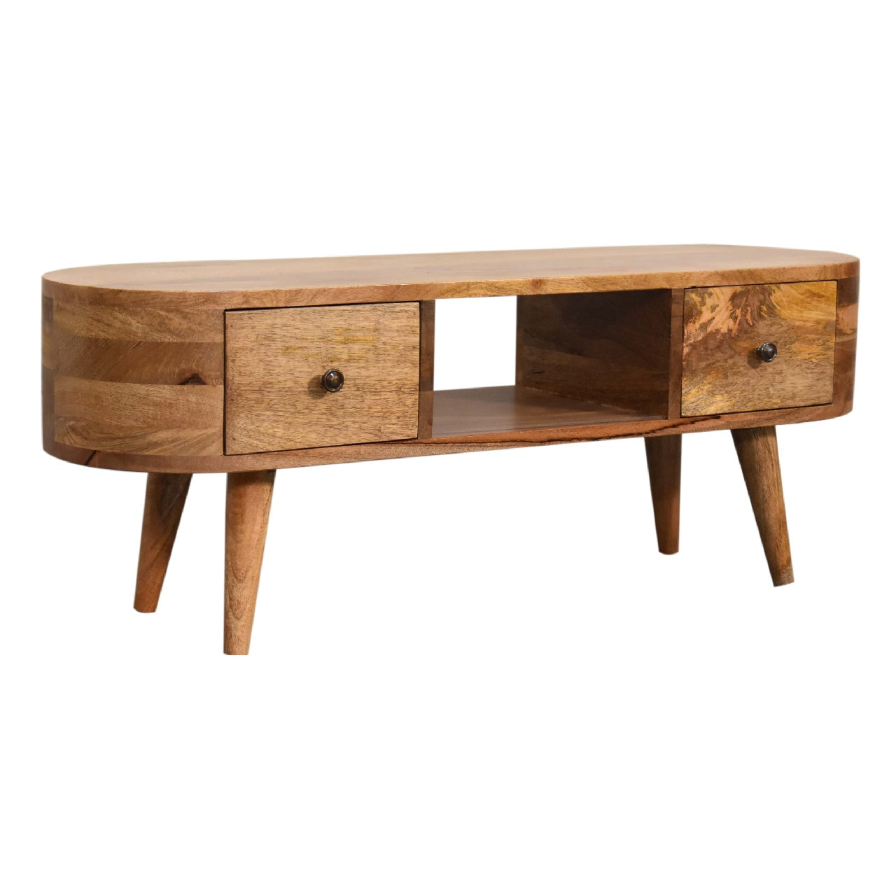 Mini Rounded Dual Drawer Entertainment Unit