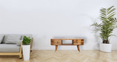 Mini Rounded Dual Drawer Entertainment Unit