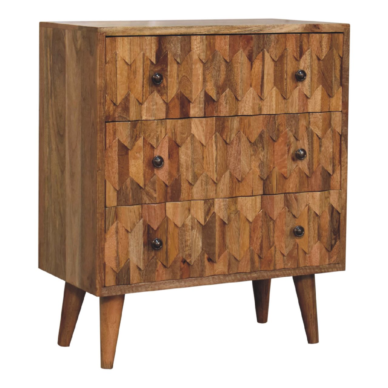 Mini Pineapple Carved Chest of Drawers | Hand-Carved