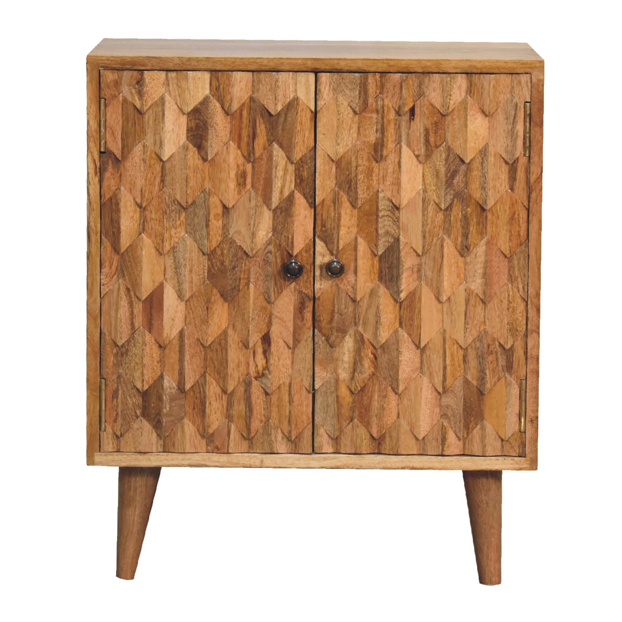 Mini Pineapple Carved Chest of Drawers | Oak Solid Mango Wood Hand-Carved
