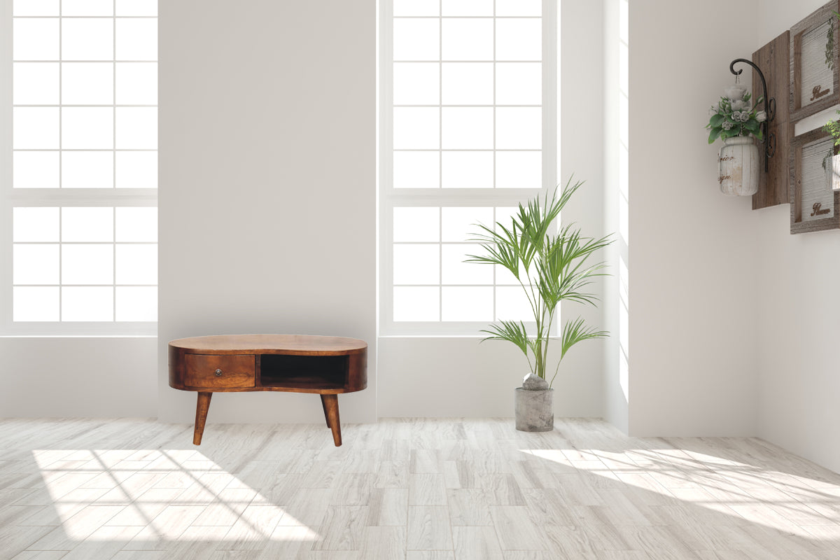 Mini Chesnut Wave Coffee Table | Chestnut Solid Mango Wood