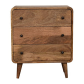 Mini Curved Oak-ish Chest of Drawers