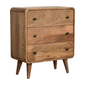 Mini Curved Oak-ish Chest of Drawers