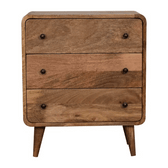 Mini Curved Oak-ish Chest of Drawers