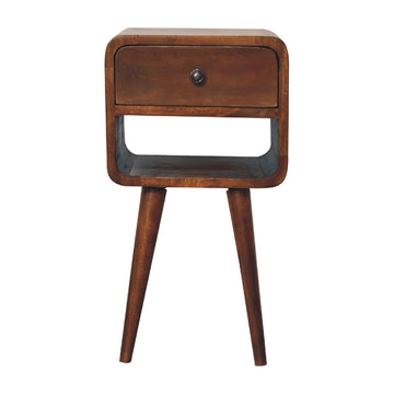 Mini Chestnut Curve Lower Bedside Table