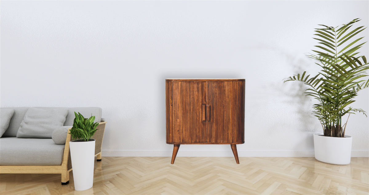 Mini Oak-ish Curve Lower Bedside Table