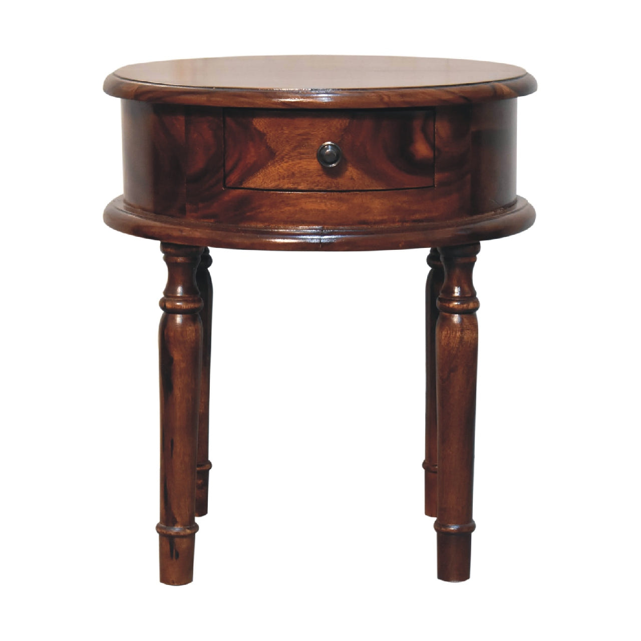 Honey finish Turned Leg Bedside Table