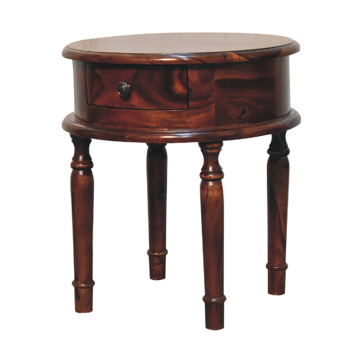 Honey finish Turned Leg Bedside Table