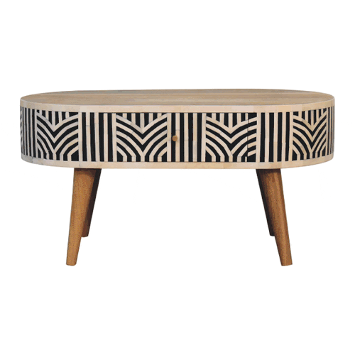 Edessa Bone Inlay Coffee Table | Oak-Ish Mango Wood