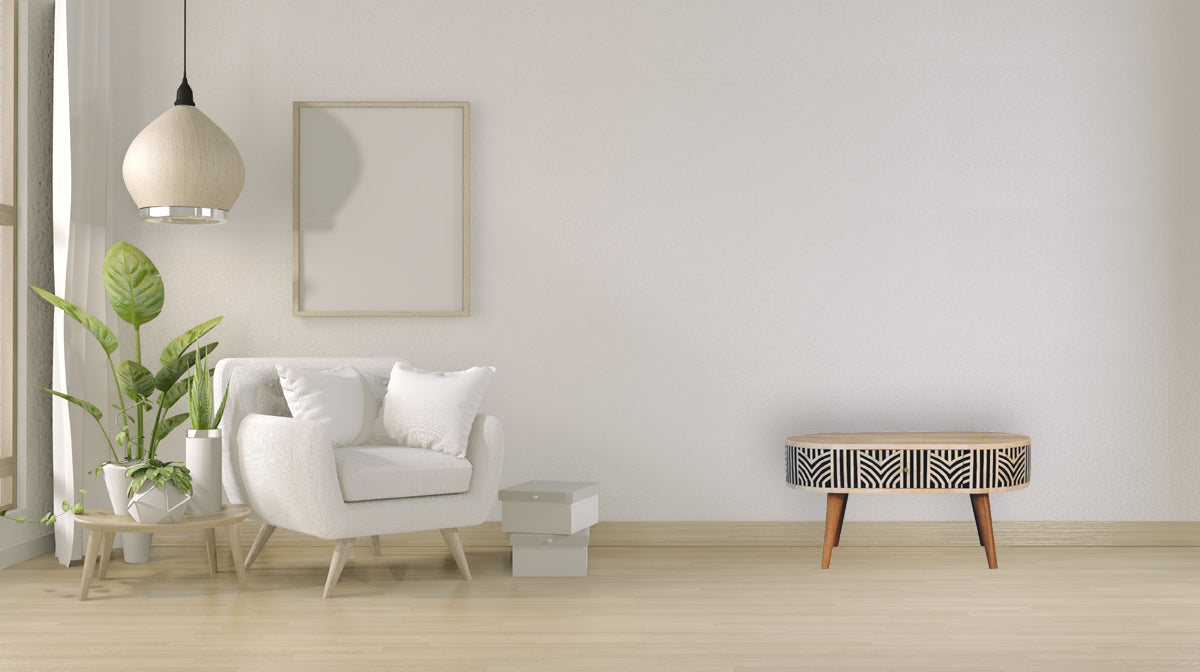 Edessa Bone Inlay Coffee Table | Oak-Ish Mango Wood