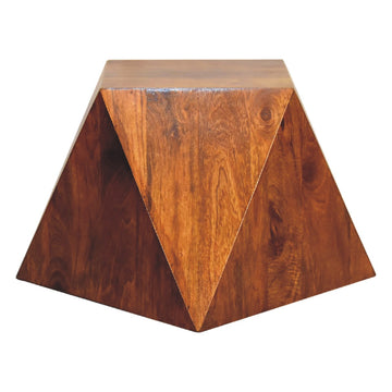 Chestnut Abstract End Table Chest of Drawers