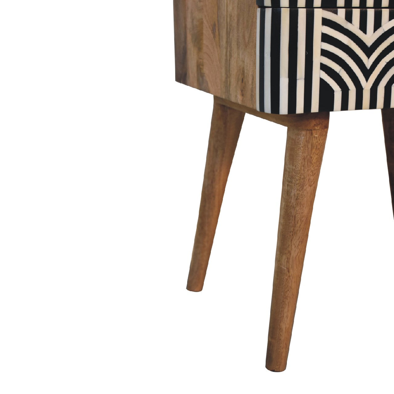 Edessa Bone Inlay Bedside Table | Oak-Ish Solid Mango Wood