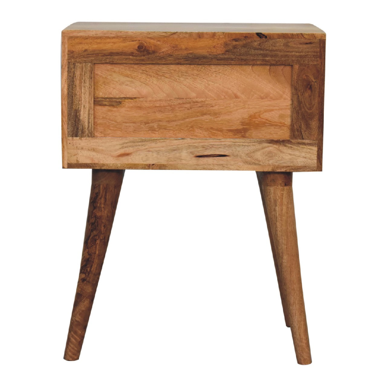 Edessa Bone Inlay Bedside Table | Oak-Ish Solid Mango Wood