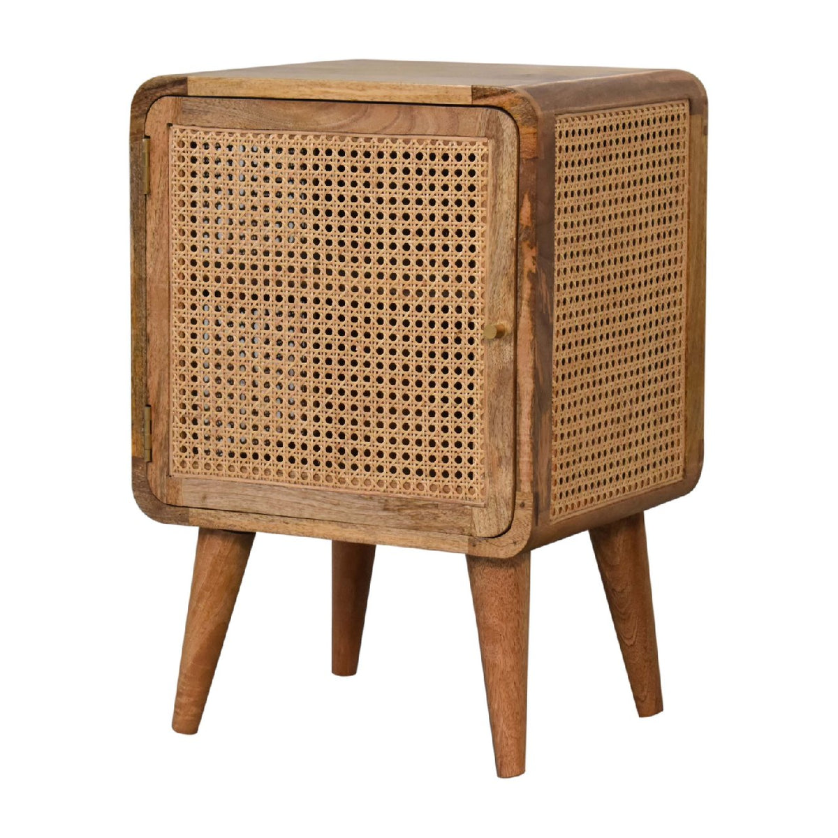 Larrisa Woven Door Bedside Table | Oak Solid Mango Wood