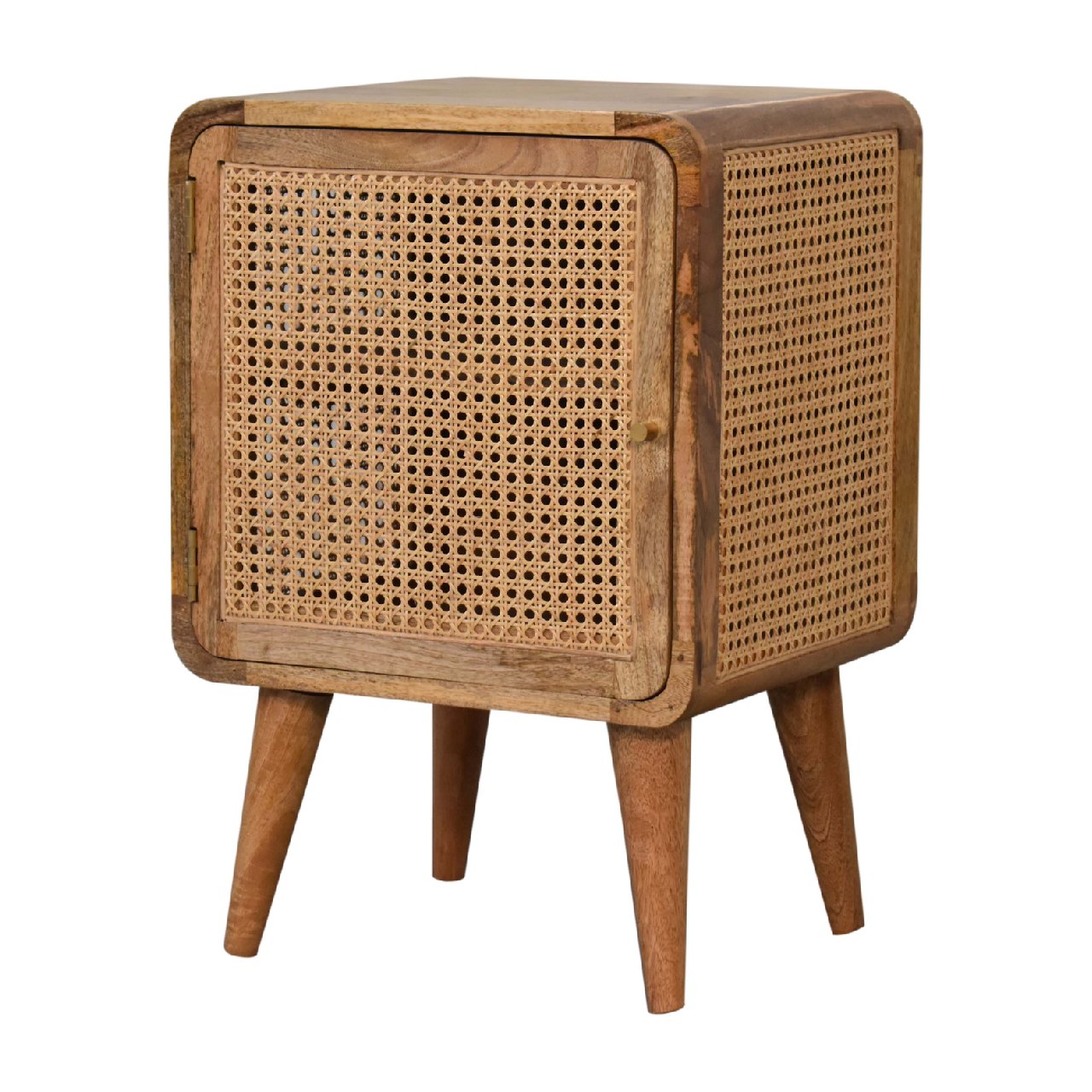 Larrisa Woven Door Bedside Table | Oak Solid Mango Wood