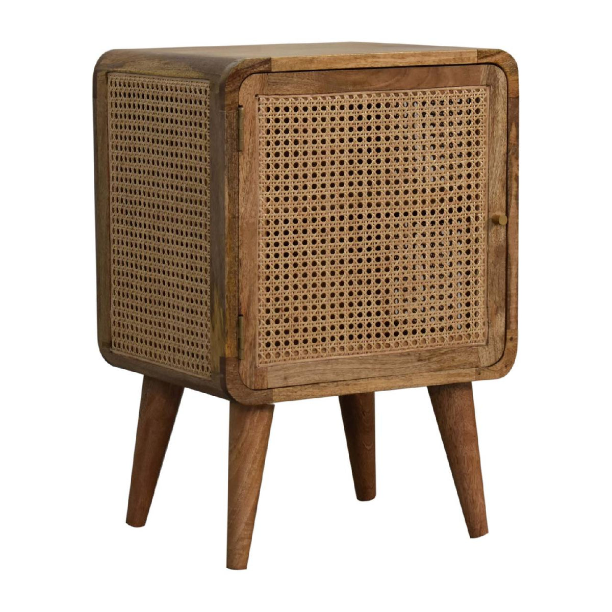 Larrisa Woven Door Bedside Table | Oak Solid Mango Wood