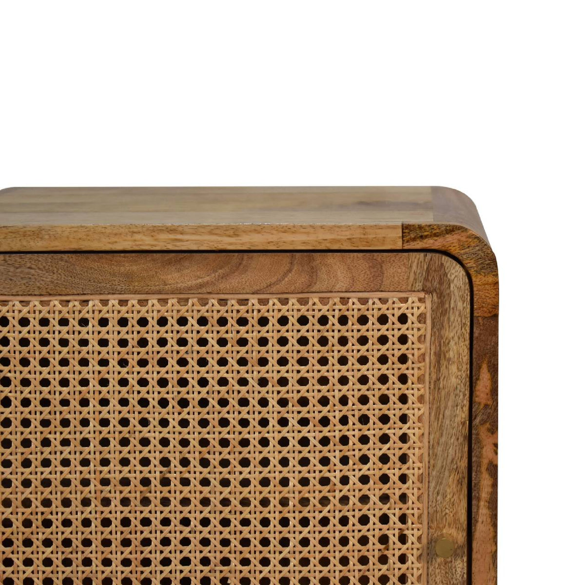 Larrisa Woven Door Bedside Table | Oak Solid Mango Wood