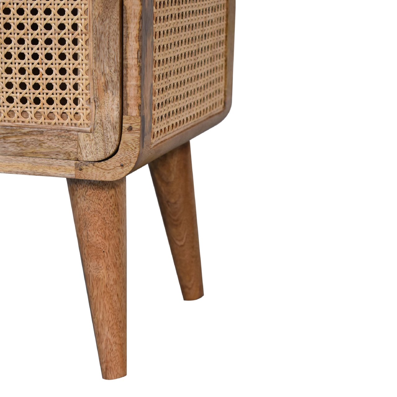 Larrisa Woven Door Bedside Table | Oak Solid Mango Wood