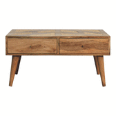 Woven Aztec Coffee Table | Oak Mango Wood