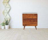 3 over 2 Curved Chestnut Chest of Drawers
