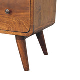 3 over 2 Curved Chestnut Chest of Drawers