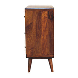 3 over 2 Curved Chestnut Chest of Drawers
