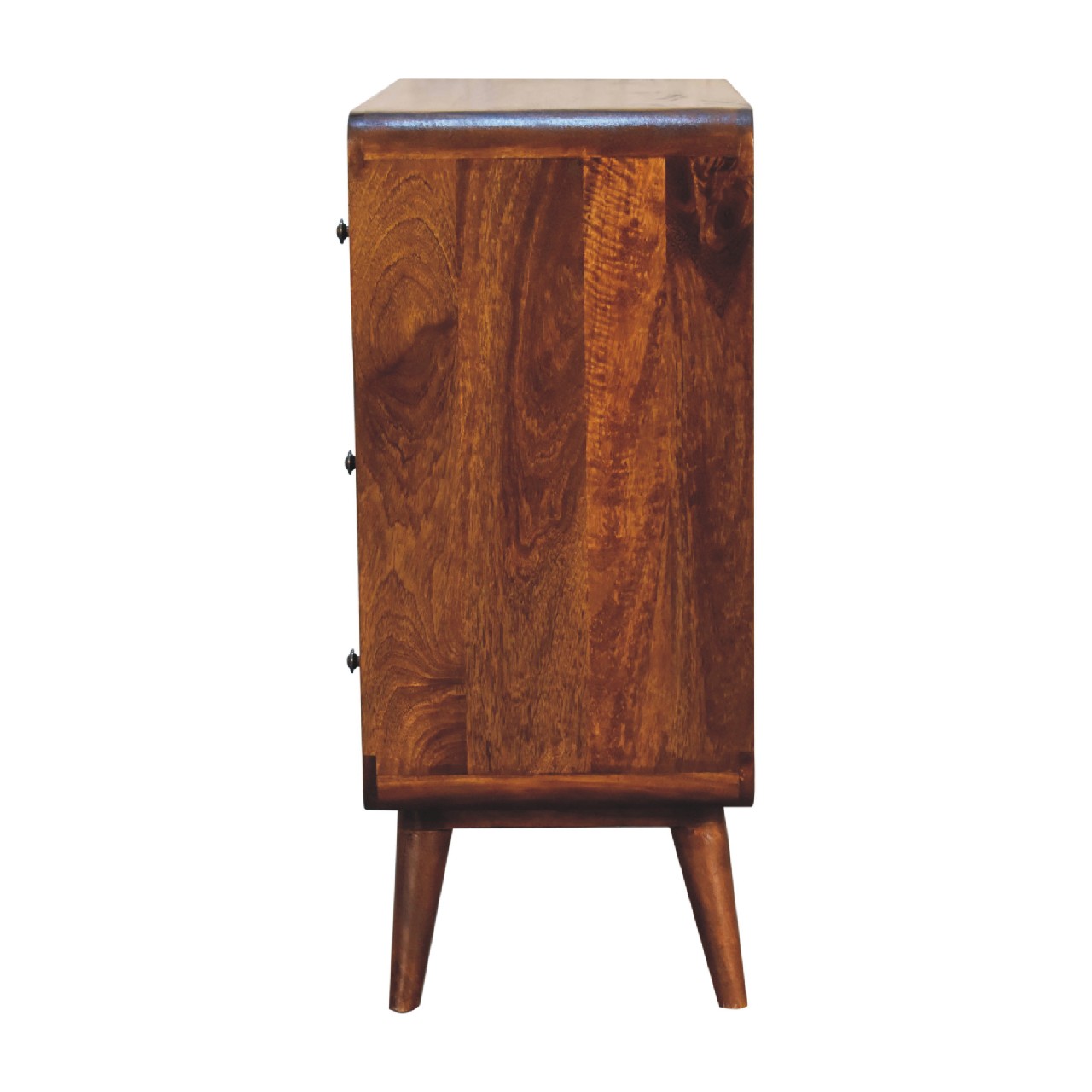 3 over 2 Curved Chestnut Chest of Drawers