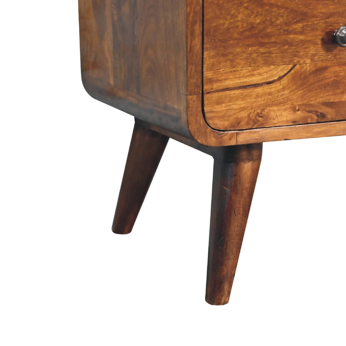 2 over 3 Curved Chestnut Chest of Drawers