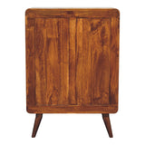2 over 3 Curved Chestnut Chest of Drawers