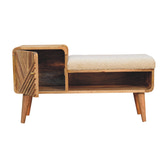 Boucle Carved Telephone Table Accent Piece | Hand-Carved