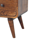 2-Drawer Curved Chestnut Chest of Drawers