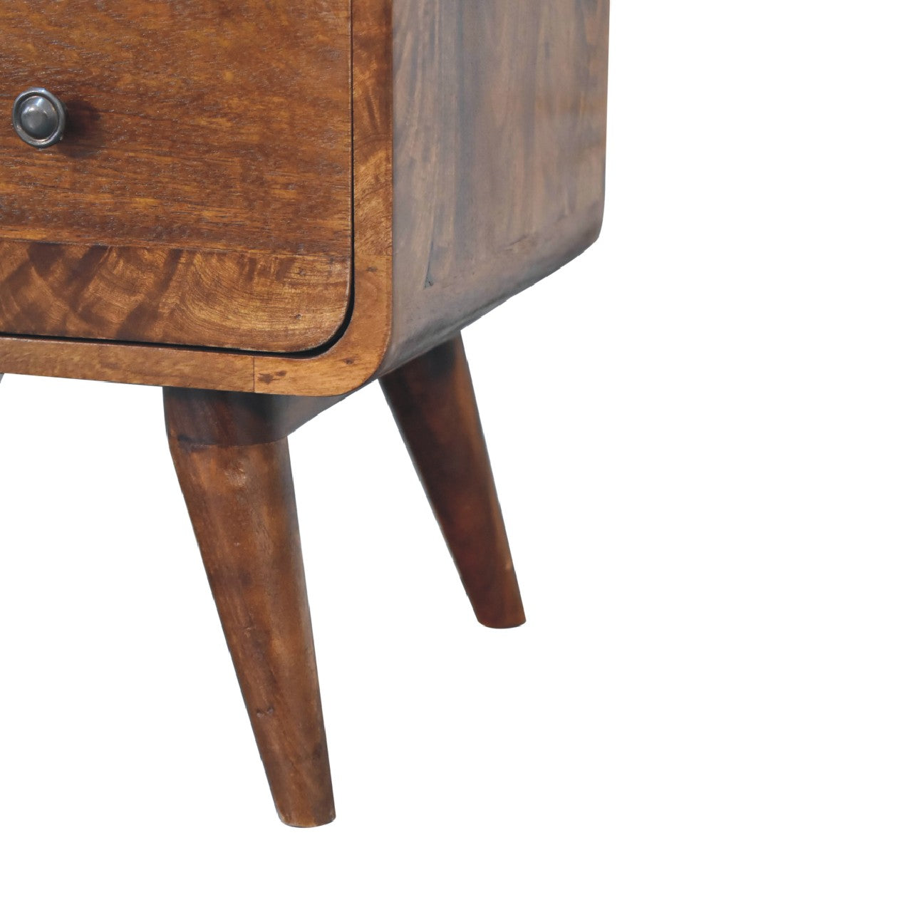 2-Drawer Curved Chestnut Chest of Drawers