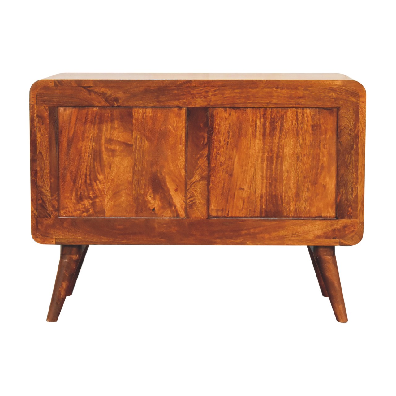 2-Drawer Curved Chestnut Chest of Drawers