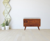 2-Drawer Curved Chestnut Chest of Drawers