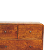 2 over 2 Curved Chesnut Chest of Drawers | Chestnut Mango Wood
