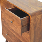 2 over 2 Curved Chesnut Chest of Drawers | Chestnut Mango Wood