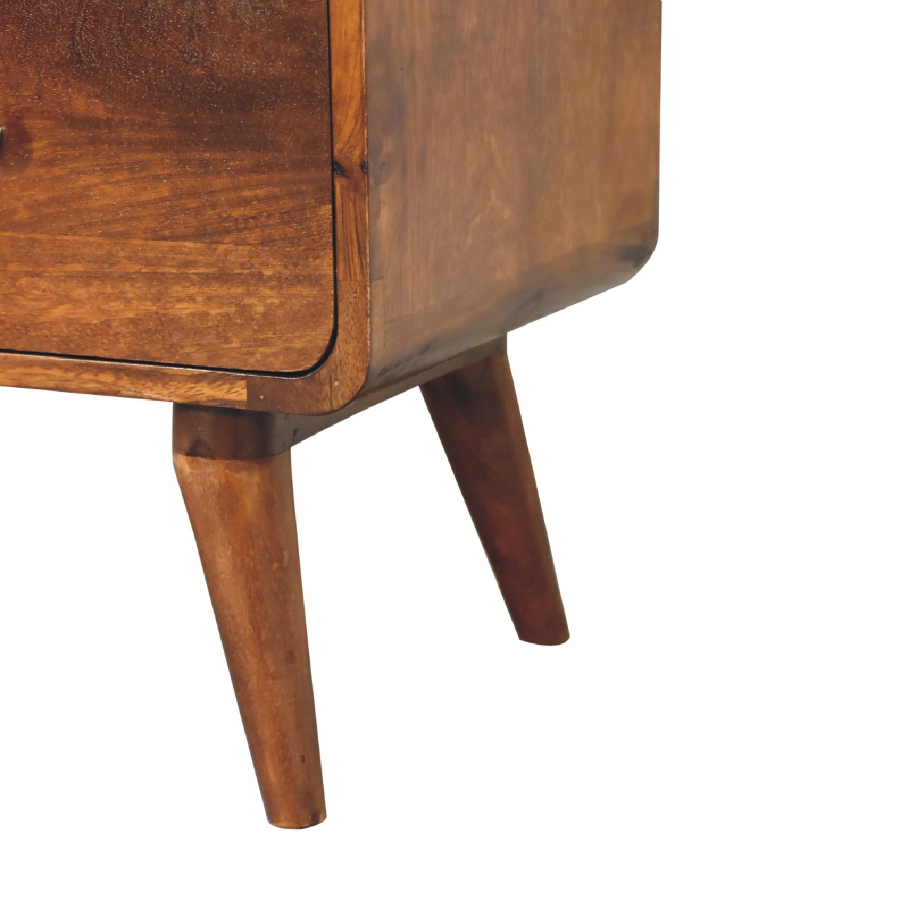2 over 2 Curved Chesnut Chest of Drawers | Chestnut Mango Wood