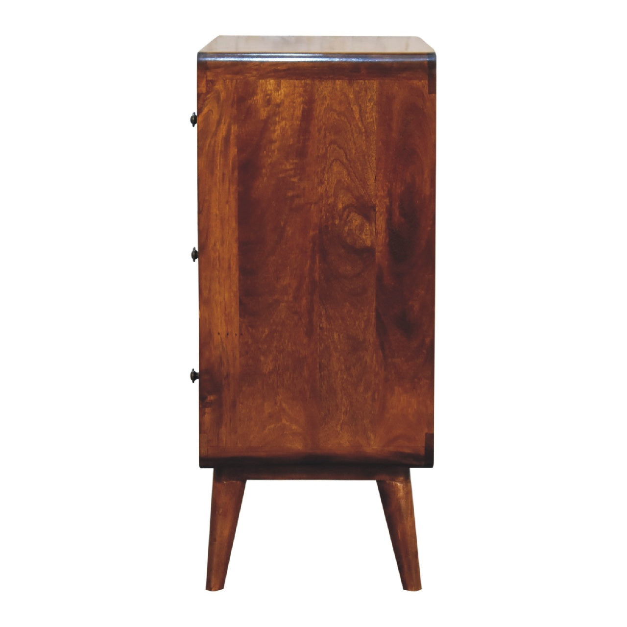 2 over 2 Curved Chesnut Chest of Drawers | Chestnut Mango Wood