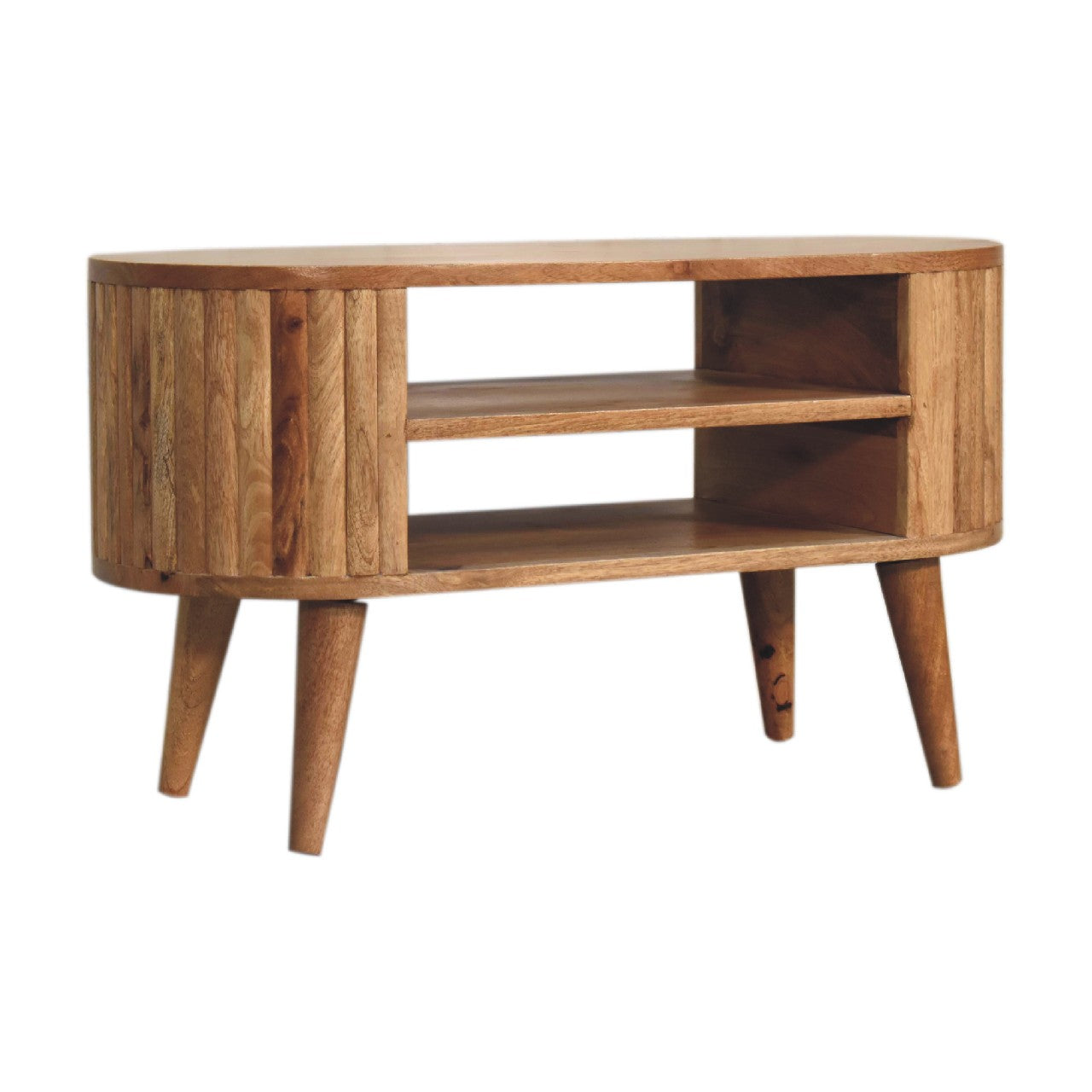 Stripe TV Media Unit | Oak-Ish Mango Wood