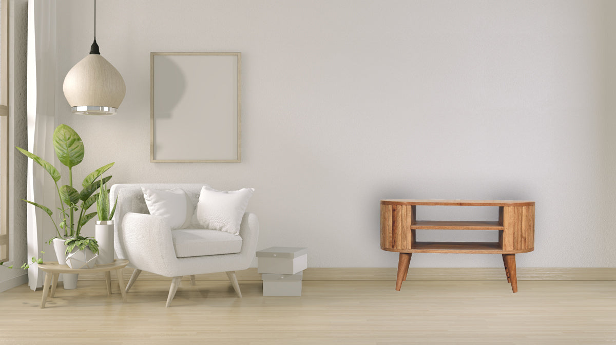 Stripe TV Media Unit | Oak-Ish Mango Wood