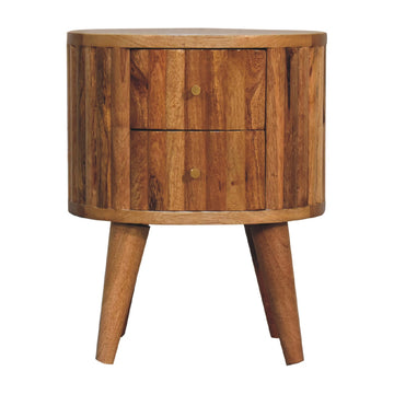 Stripe Bedside Table | Oak-Ish Solid Mango Wood