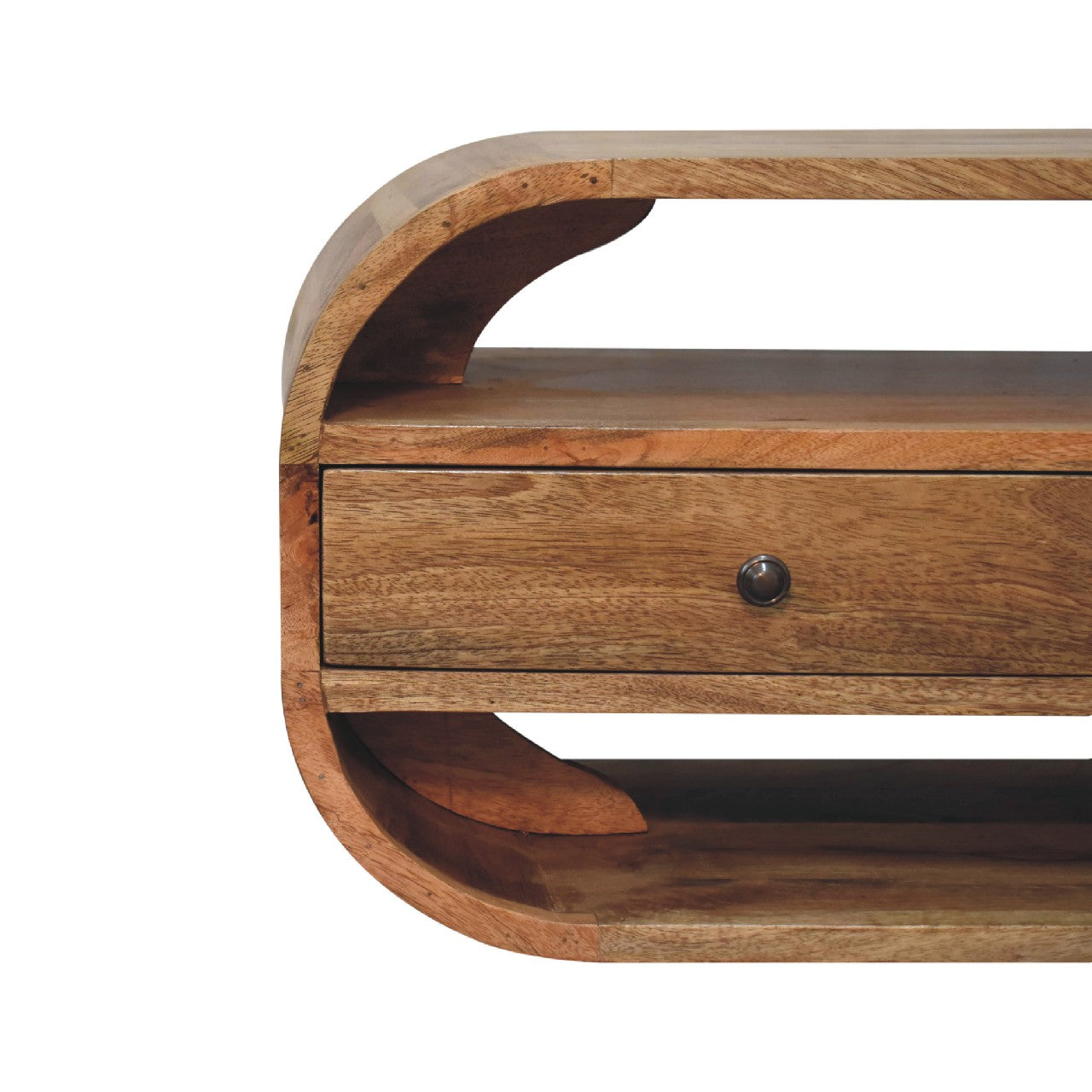 Curved Edge Media Unit with 2 Drawers