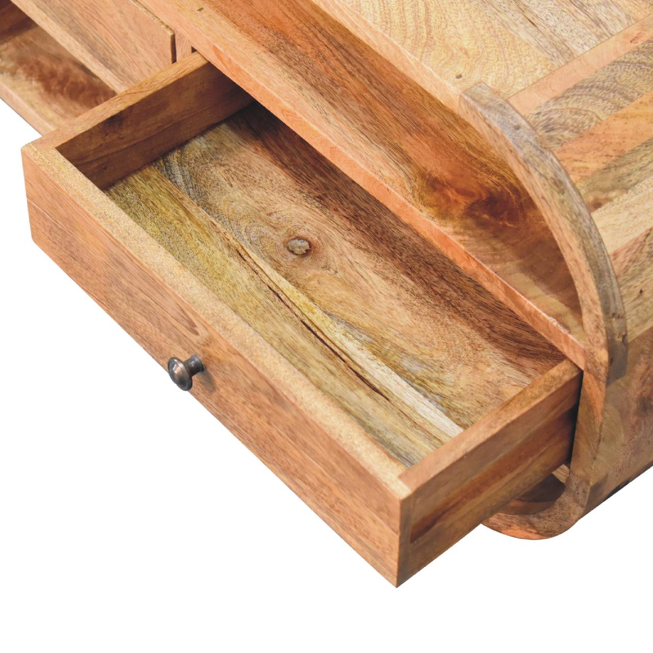 Curved Edge Media Unit with 2 Drawers